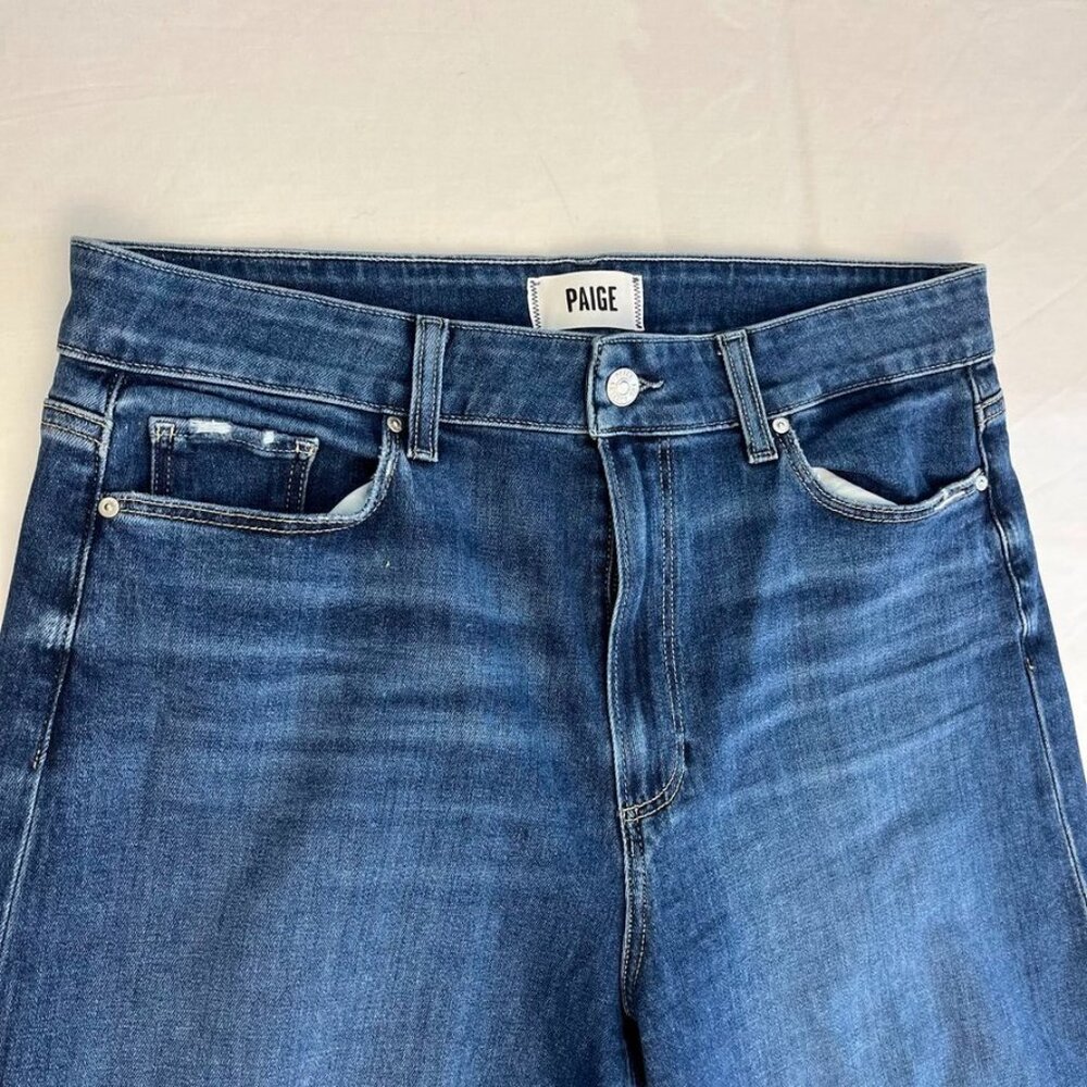 PAIGE Anessa 31 Women’s High Rise Wide Leg Jeans Size 32 Blue - Picture 3 of 8